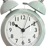 Alarm Clock, Loud Volume, Stylish, Tabletop, Analog, Clock Retro, Silent, Continuous Second Hand, Batteries Not Included (Green)