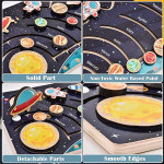 Wooden Solar System Maze Board Educational Toy Montessori Slide Puzzle Eight Planet Matching Game Sensory Thinking Learning Toys
