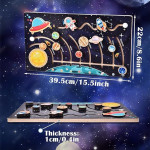Wooden Solar System Maze Board Educational Toy Montessori Slide Puzzle Eight Planet Matching Game Sensory Thinking Learning Toys