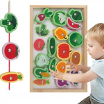 Multifunctional Fishing Game For Kids Magnetic Wood Logarithmic Board Games Montessori Learning Toys Colorful Educational