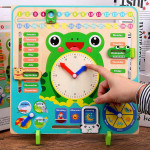 Extrokids Wooden multifunction calendar Clock Set for month, day, weather ,Time Toy