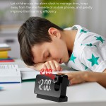 Digital Alarm Clock LED Large Mirror Display 180 ° Rotating Projector Electronic Clock