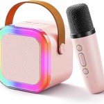 K12 Bluetooth Wireless Portable Speaker Multi-function Karaoke with 1-2 Microphone Music Player Karaoke Machine 1Speaker & 1 Pcs Microphone