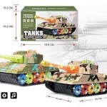 Gear Army Tank Toy | Battery Operated 360 Degree Rotatable Military Tank Toy | Mechanical Geared Tank with Flashing Light and Sound Toy | Ideal Gift for Kids - Multicolor